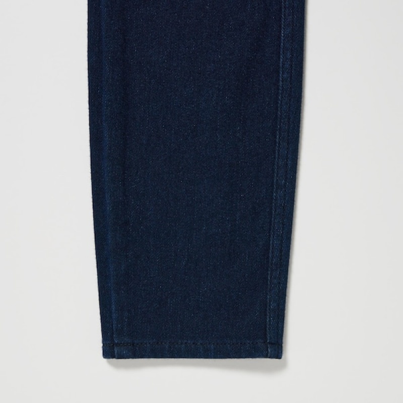 Uniqlo Ultra Stretch Denim Cropped Leggings Ženske Hlače Tamnoplave | 9731-QCAMU