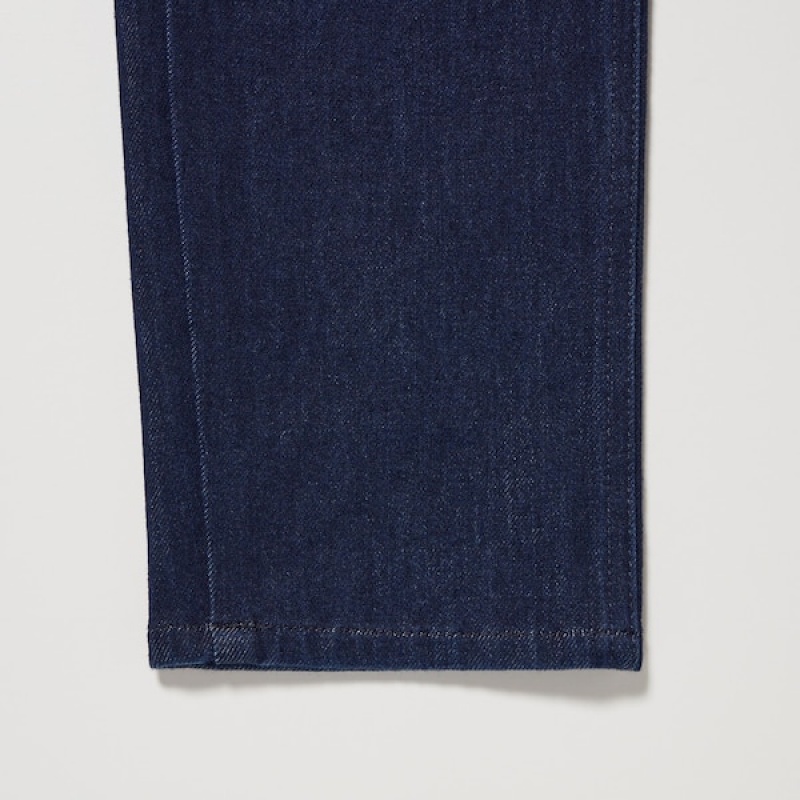 Uniqlo Ultra Stretch Denim Leggings Ženske Hlače Tamnoplave | 5972-SBZCJ