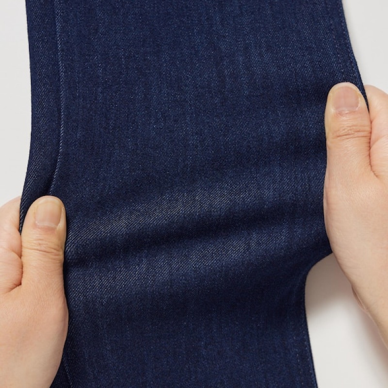Uniqlo Ultra Stretch Denim Leggings Ženske Hlače Tamnoplave | 5972-SBZCJ