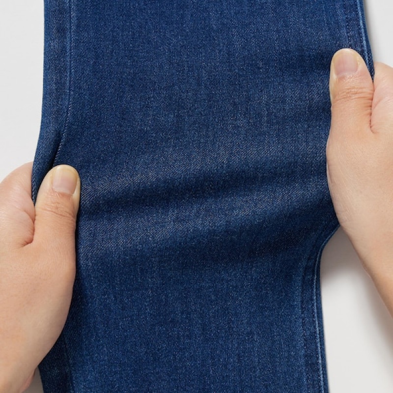 Uniqlo Ultra Stretch Denim Leggings Ženske Hlače Tamnoplave | 5019-KWVHZ