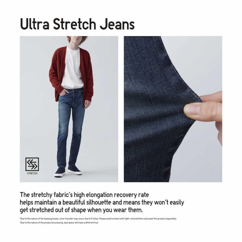 Uniqlo Ultra Stretch Distressed Muške Traperice Plave | 0468-JTVEG