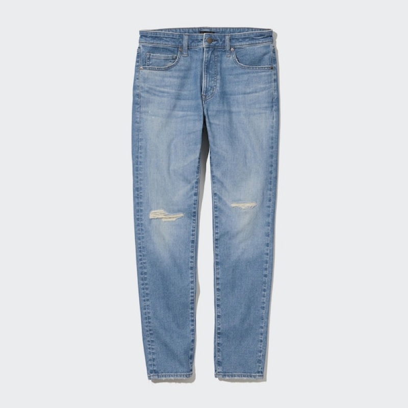 Uniqlo Ultra Stretch Distressed Muške Traperice Plave | 0468-JTVEG