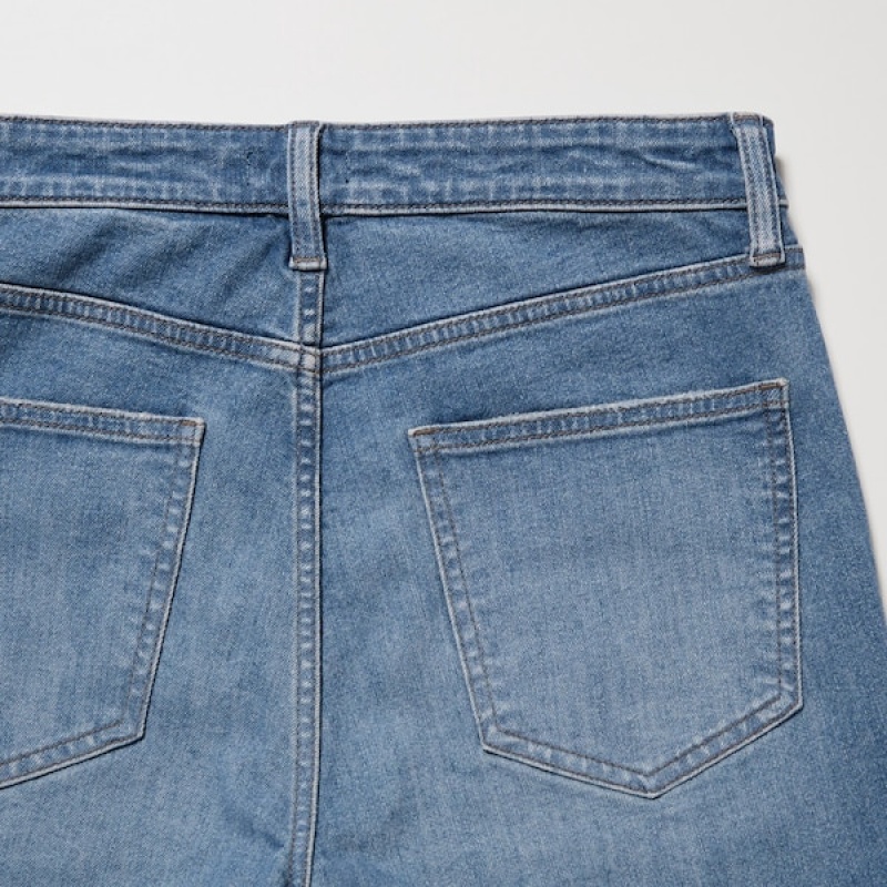 Uniqlo Ultra Stretch Distressed Muške Traperice Plave | 0468-JTVEG