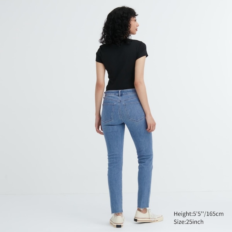 Uniqlo Ultra Stretch Distressed Ženske Traperice Plave | 3671-HNIME