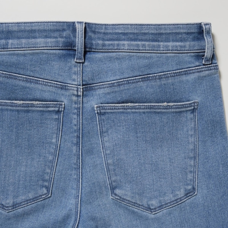Uniqlo Ultra Stretch Distressed Ženske Traperice Plave | 3671-HNIME