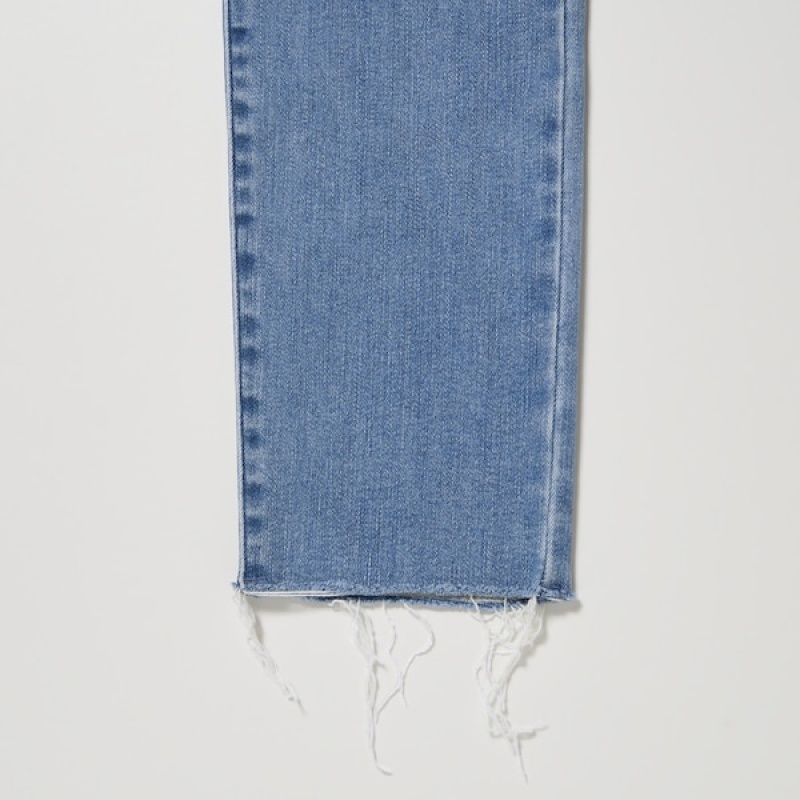 Uniqlo Ultra Stretch Distressed Ženske Traperice Plave | 3671-HNIME