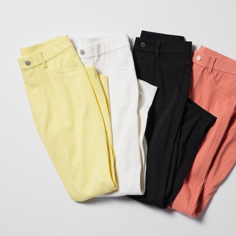 Uniqlo Ultra Stretch High-Rise Cropped Leggings Ženske Hlače Žute | 1578-IRKUV