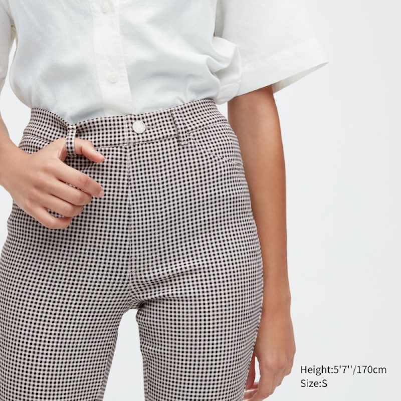 Uniqlo Ultra Stretch High-Rise Print Leggings Ženske Hlače Crne | 9286-ZAKXN