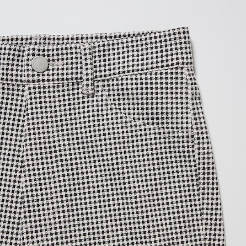 Uniqlo Ultra Stretch High-Rise Print Leggings Ženske Hlače Crne | 9286-ZAKXN