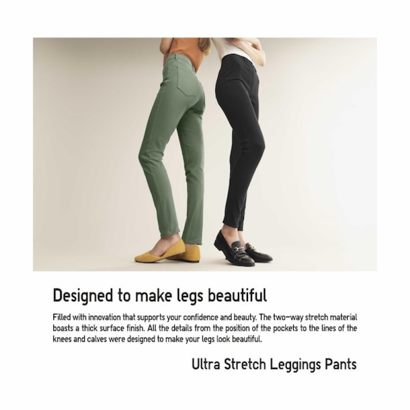 Uniqlo Ultra Stretch Leggings Ženske Hlače Bež | 1826-MXUOQ