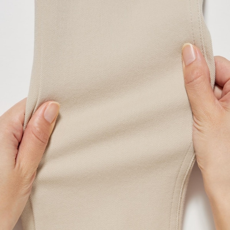 Uniqlo Ultra Stretch Leggings Ženske Hlače Bež | 1826-MXUOQ