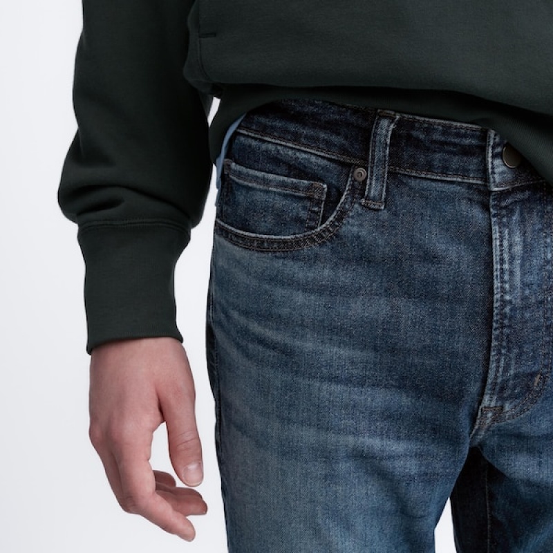 Uniqlo Ultra Stretch Mršav-Fit Muške Traperice Plave | 4095-UXAON