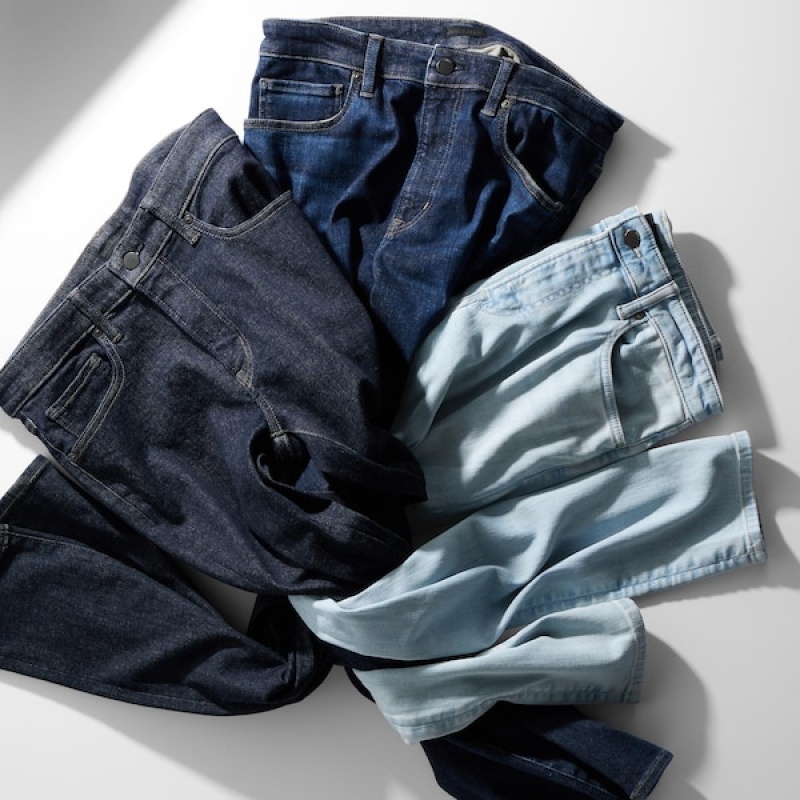 Uniqlo Ultra Stretch Mršav-Fit Muške Traperice Plave | 4095-UXAON