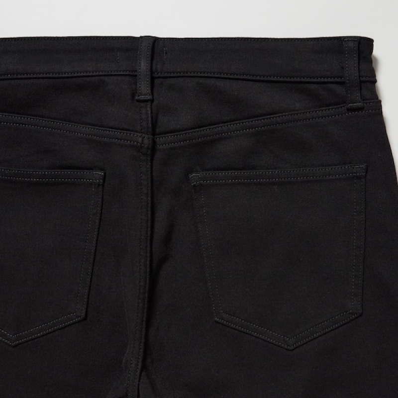 Uniqlo Ultra Stretch Mršav-Fit Muške Traperice Crne | 8624-LORTF