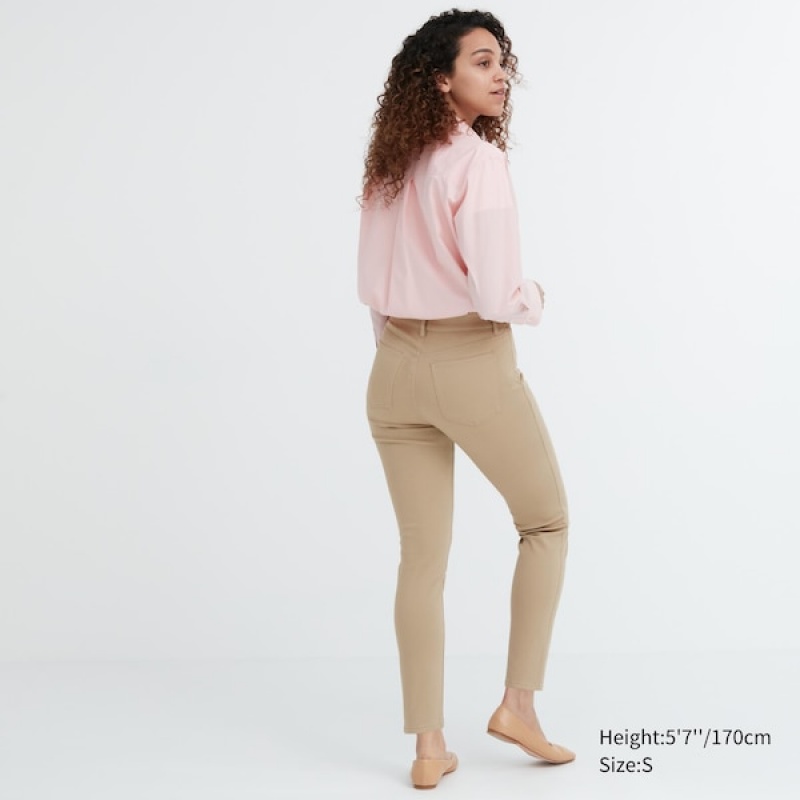 Uniqlo Ultra Stretch Ženske Tajice Bež | 6705-OTEKV