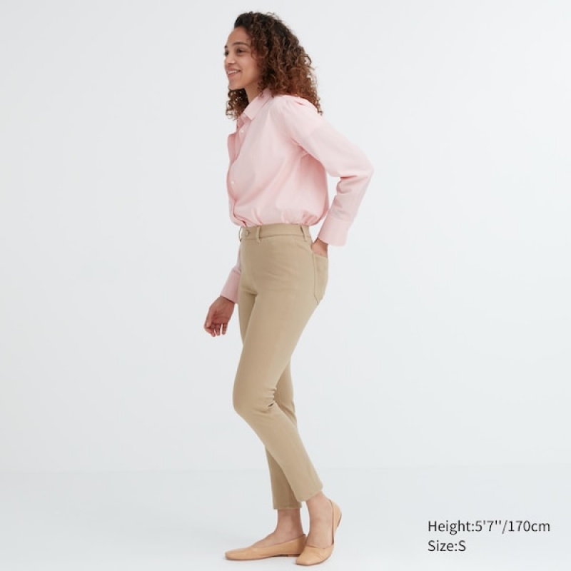 Uniqlo Ultra Stretch Ženske Tajice Bež | 6705-OTEKV