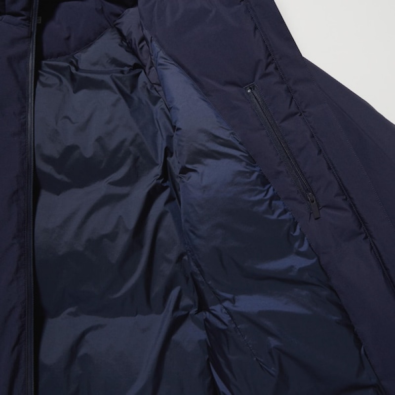 Uniqlo Ultra Warm Hibrid Down Long Ženske Kaputi Tamnoplave | 1470-EMGVK