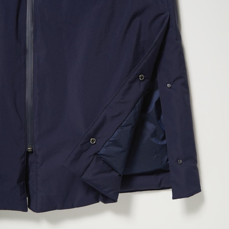 Uniqlo Ultra Warm Hibrid Down Long Ženske Kaputi Tamnoplave | 1470-EMGVK