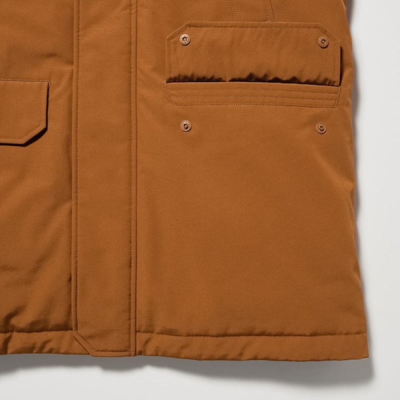 Uniqlo Ultra Warm Hibrid Down Muške Kaputi Smeđe | MICLOY-174