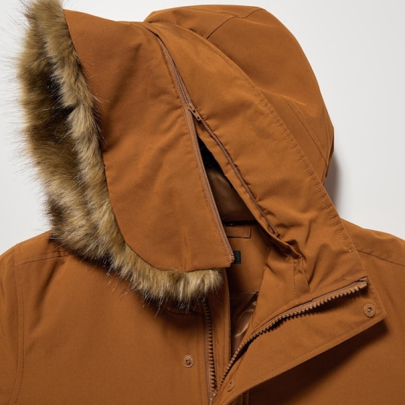 Uniqlo Ultra Warm Hibrid Down Muške Kaputi Smeđe | MICLOY-174