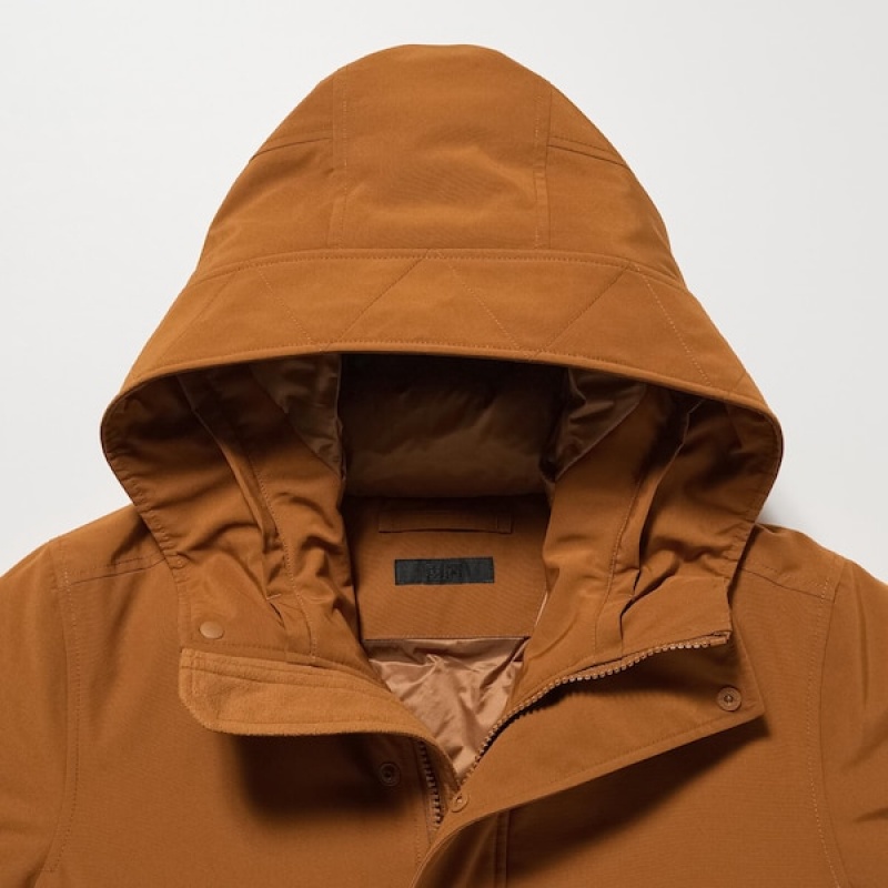 Uniqlo Ultra Warm Hibrid Down Muške Kaputi Smeđe | MICLOY-174
