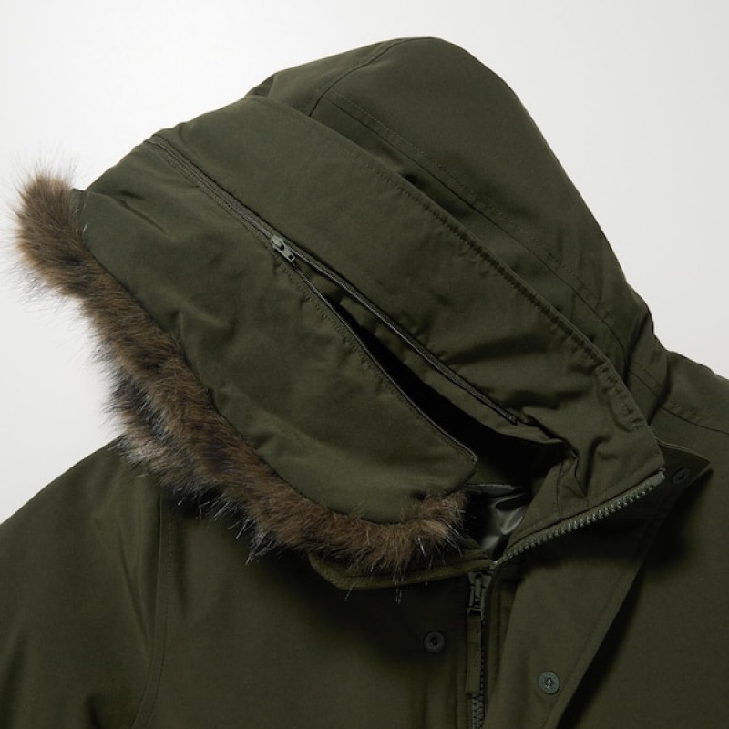 Uniqlo Ultra Warm Hibrid Down Muške Kaputi Maslinasto Zelene | MLQYCT-406