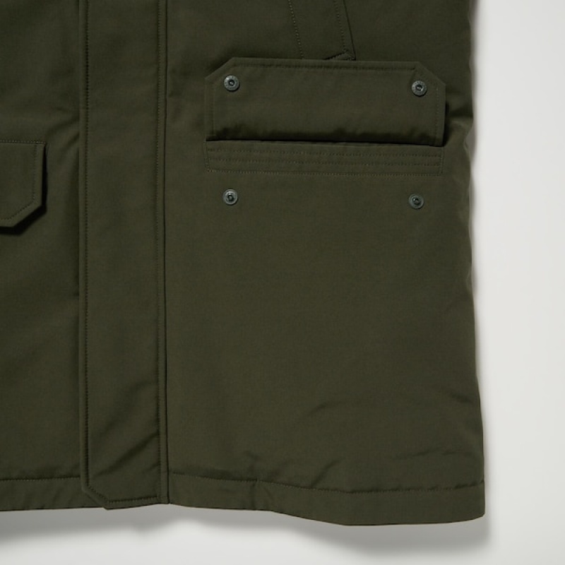 Uniqlo Ultra Warm Hibrid Down Muške Kaputi Maslinasto Zelene | MLQYCT-406