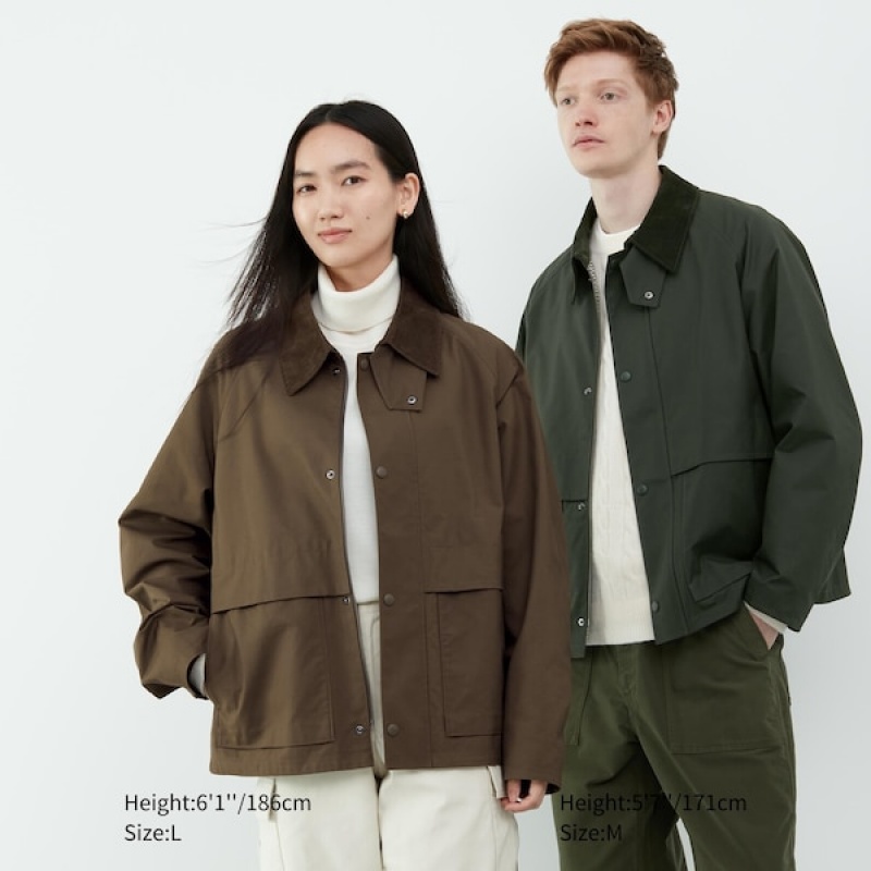 Uniqlo Utility Short Blouson Muške jackets Zelene | ZUTQVK-396