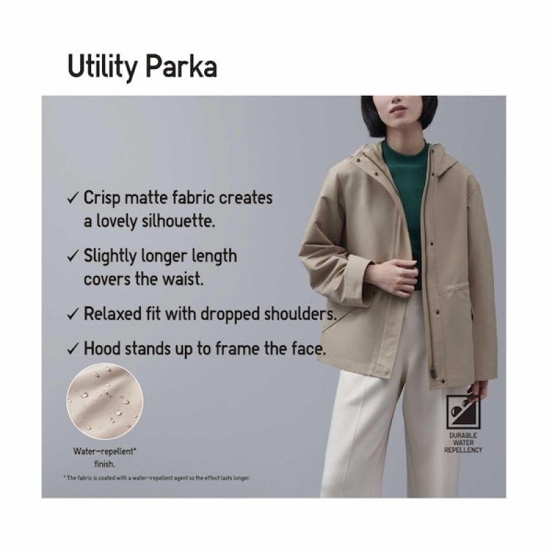 Uniqlo Utility Ženske Parka Bež | 2607-WOUHT