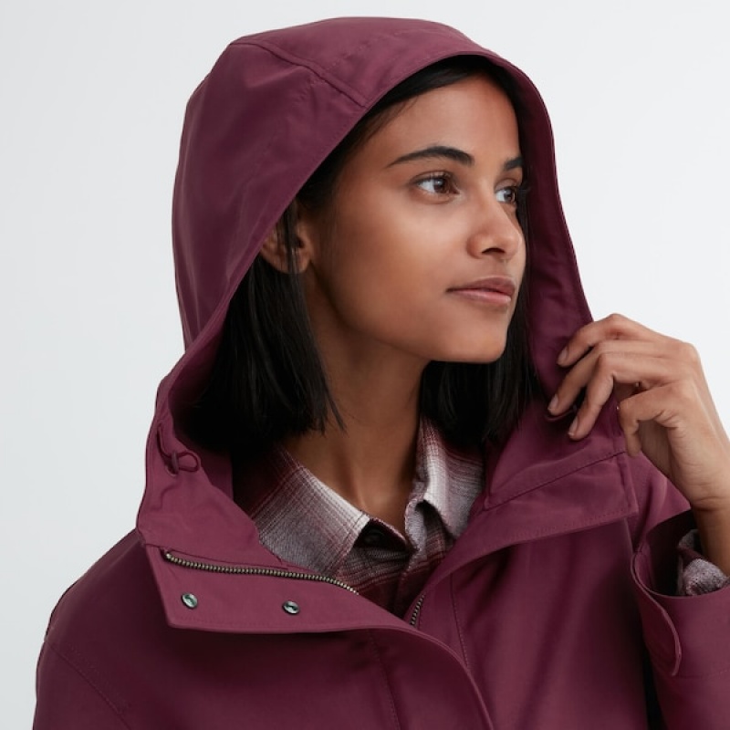 Uniqlo Utility Ženske Parka Bordo | 5604-IGXVZ