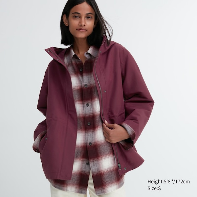 Uniqlo Utility Ženske Parka Bordo | 5604-IGXVZ