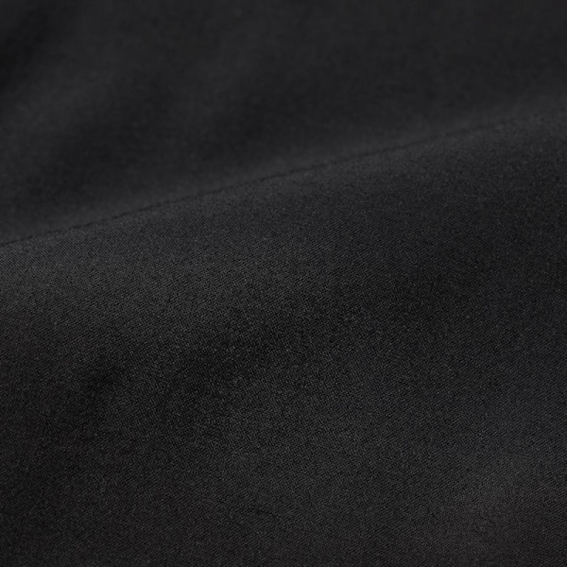 Uniqlo V-Neck Long-Sleeve Mini Shirt Ženske Haljina Crne | 5874-UNKSW