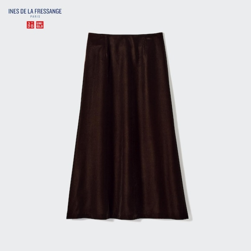 Uniqlo Velvet Narrow Ženske Suknje Smeđe | 9865-CUFLW