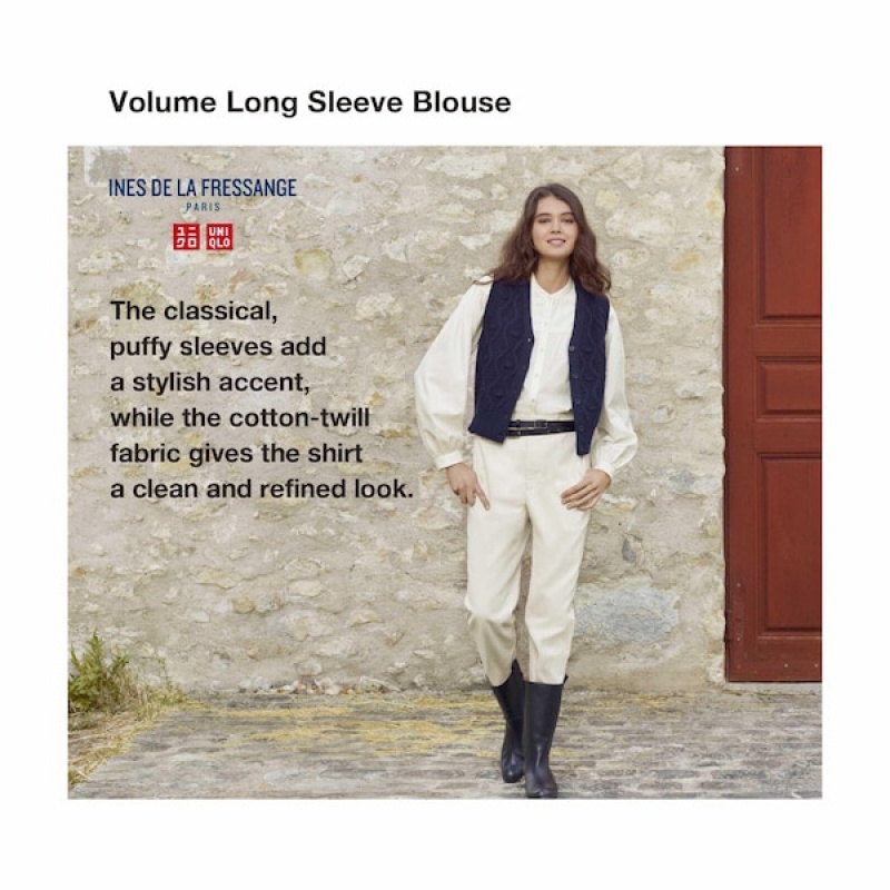 Uniqlo Volume Checked Long-Sleeve Ženske Košulje Crne | 7439-EHQJO