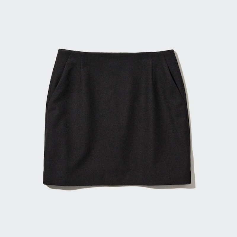 Uniqlo Vuna Blend Mini Ženske Suknje Crne | 1560-FSKJH