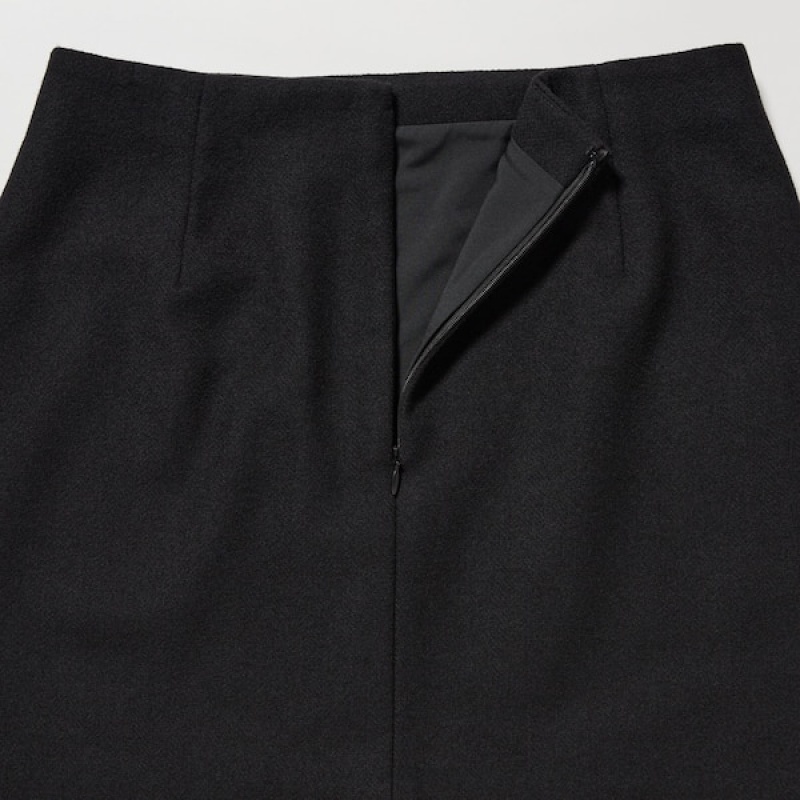 Uniqlo Vuna Blend Mini Ženske Suknje Crne | 1560-FSKJH