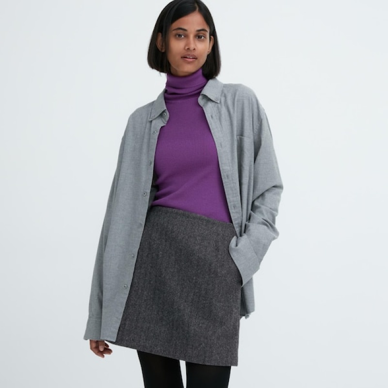 Uniqlo Vuna Blend Mini Ženske Suknje Sive | 3678-KPFUI
