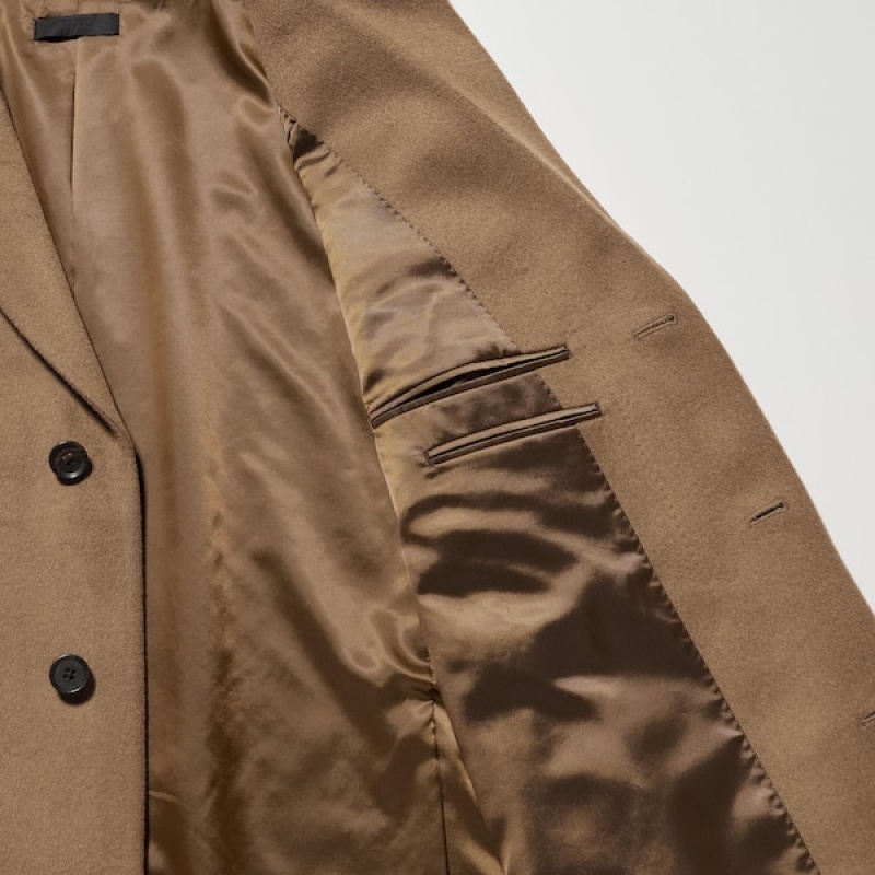 Uniqlo Vuna Cashmere Chesterfield Muške Kaputi Smeđe | JXNUKP-347