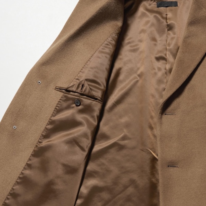 Uniqlo Vuna Cashmere Chesterfield Muške Kaputi Smeđe | JXNUKP-347