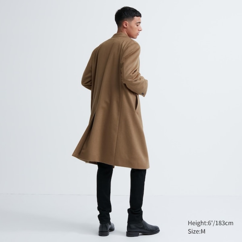 Uniqlo Vuna Cashmere Chesterfield Muške Kaputi Smeđe | JXNUKP-347