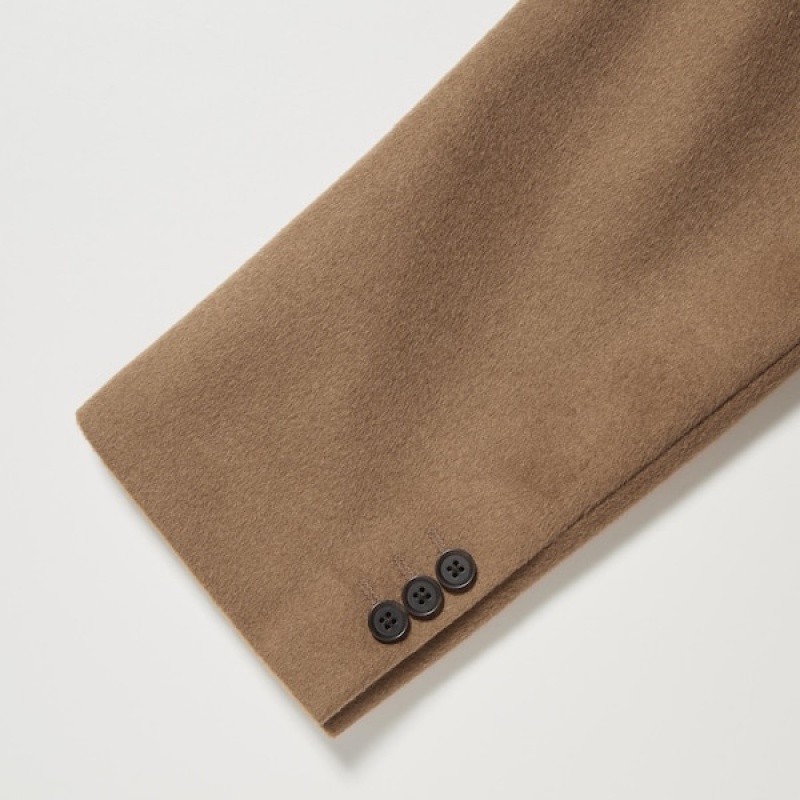 Uniqlo Vuna Cashmere Chesterfield Muške Kaputi Smeđe | JXNUKP-347