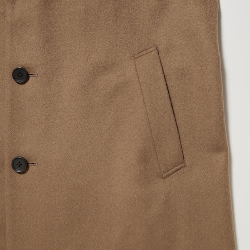 Uniqlo Vuna Cashmere Chesterfield Muške Kaputi Smeđe | JXNUKP-347