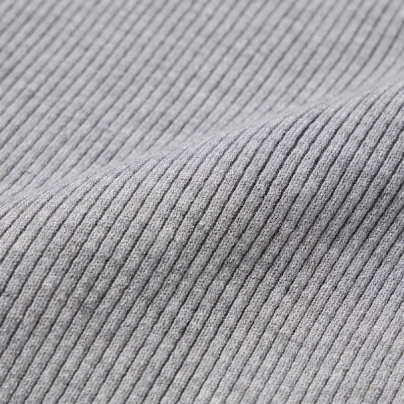 Uniqlo Washable Knit Rebrasti Long-Sleeve Ženske Kardigan Sive | 9082-SLPNQ