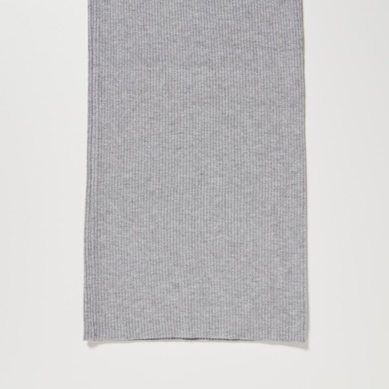 Uniqlo Washable Knit Rebrasti Ženske Hlače Sive | 9148-KZTOH