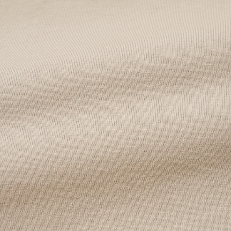 Uniqlo Washed Cotton Crew Neck Long-Sleeve Muške Dukserice Bež | 5163-TZIRL