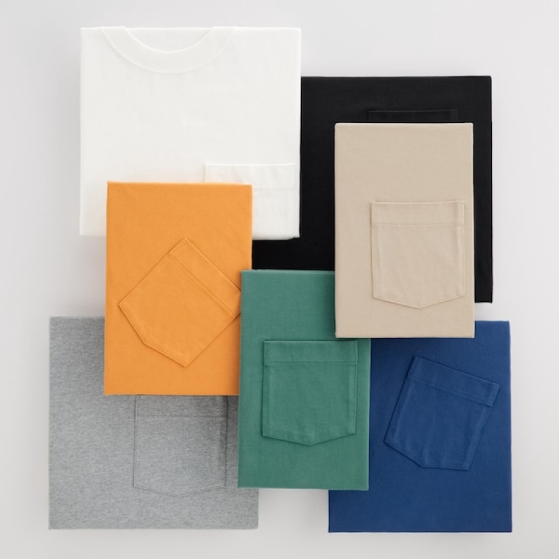 Uniqlo Washed Cotton Crew Neck Long-Sleeve Muške Dukserice Bež | 5163-TZIRL