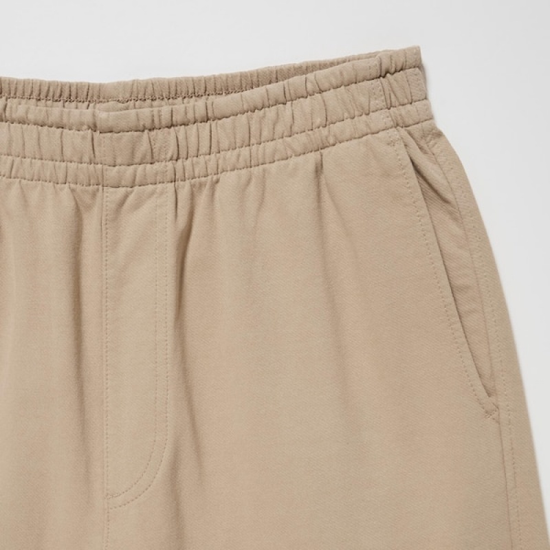 Uniqlo Washed Jersey Ankle Muške Hlače Bež | 0264-FNXSK