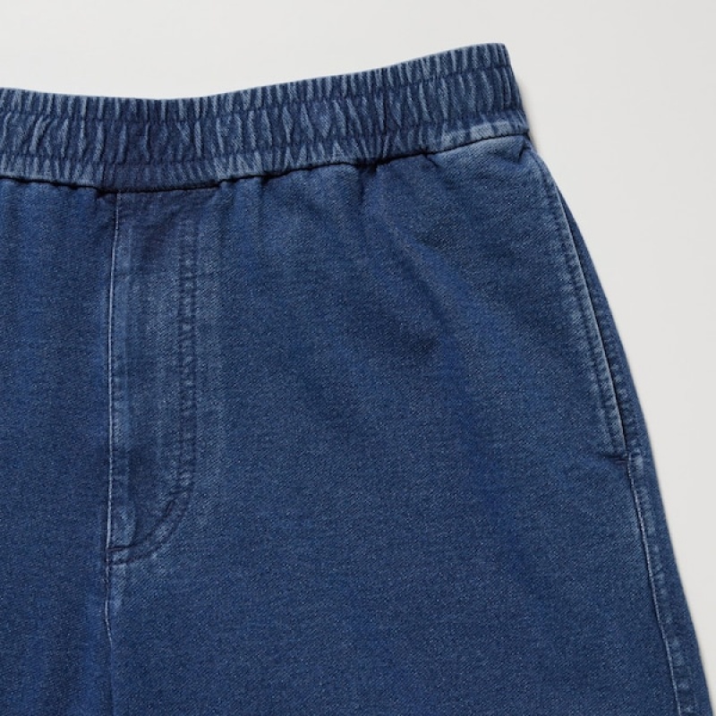 Uniqlo Washed Jersey Denim Muške Jogger Hlače Plave | 5214-TMCOX