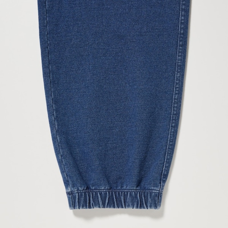 Uniqlo Washed Jersey Denim Muške Jogger Hlače Plave | 5214-TMCOX