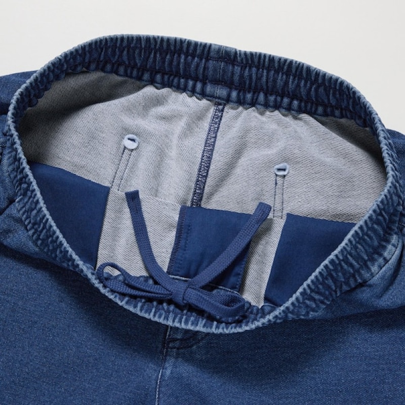 Uniqlo Washed Jersey Denim Muške Jogger Hlače Plave | 5214-TMCOX